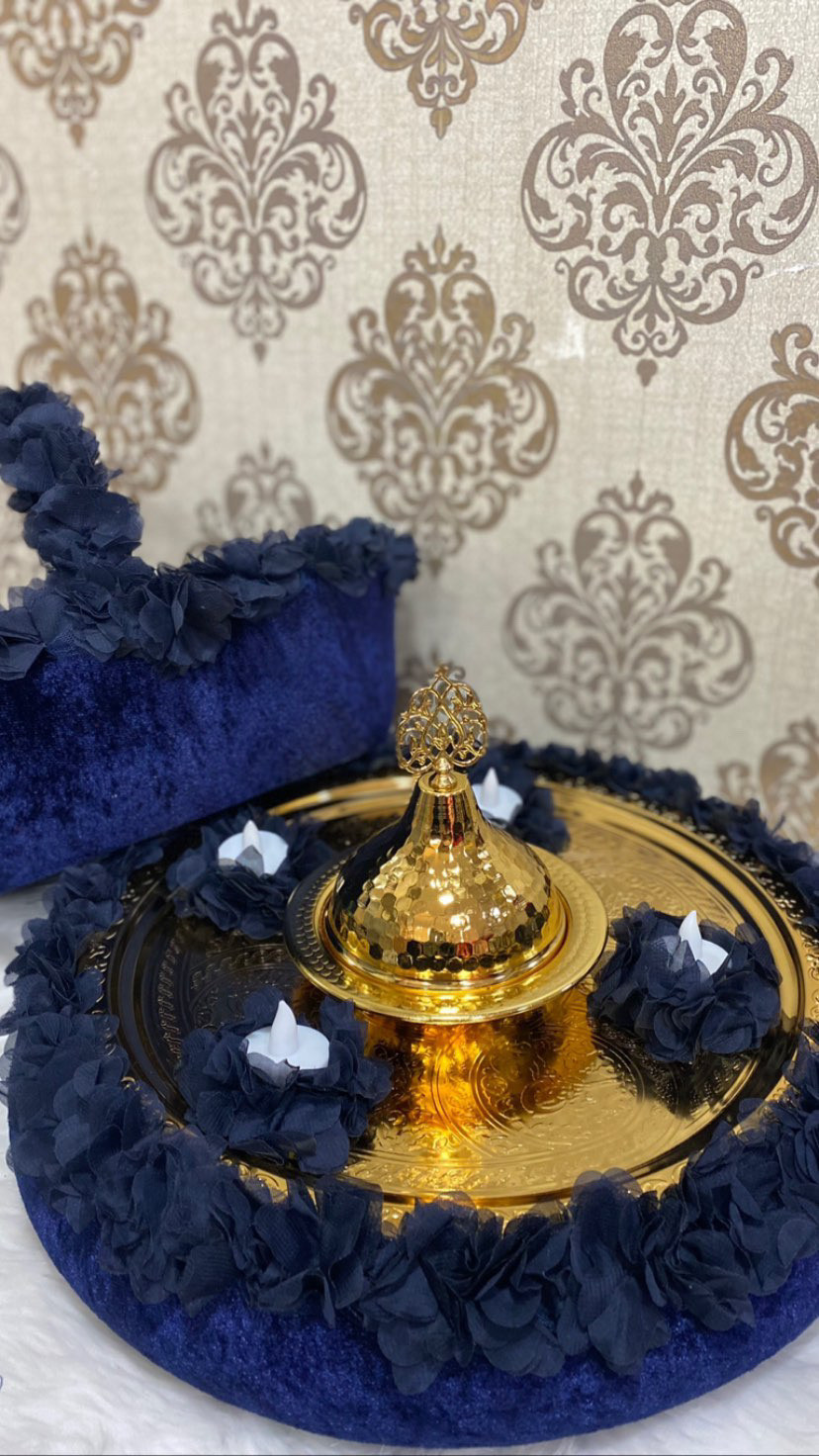 Lazer Çiçekli Sepet Tepsi