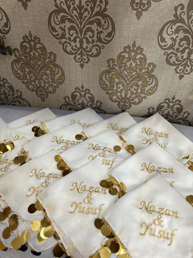 Krem Rengi İsimli Halay Mendili