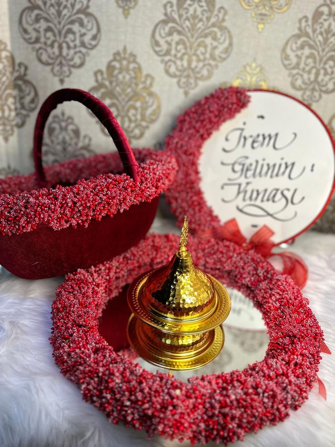 Tomurcuk Sepet Tepsi ve Tef Seti