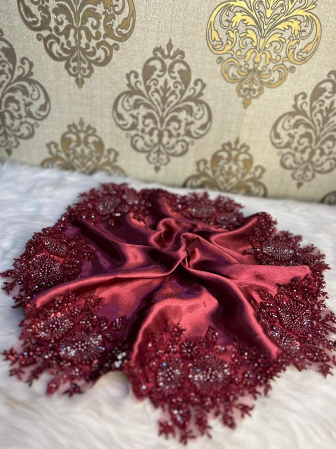 Bordo Saten Vip Mendil