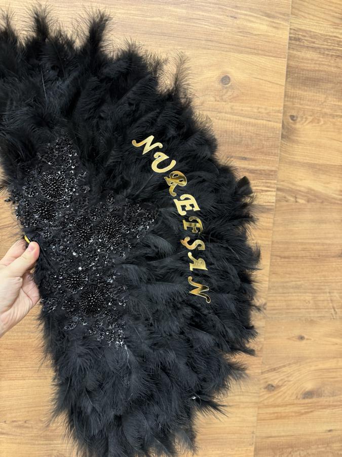 Siyah Büyük Boy Yelpaze