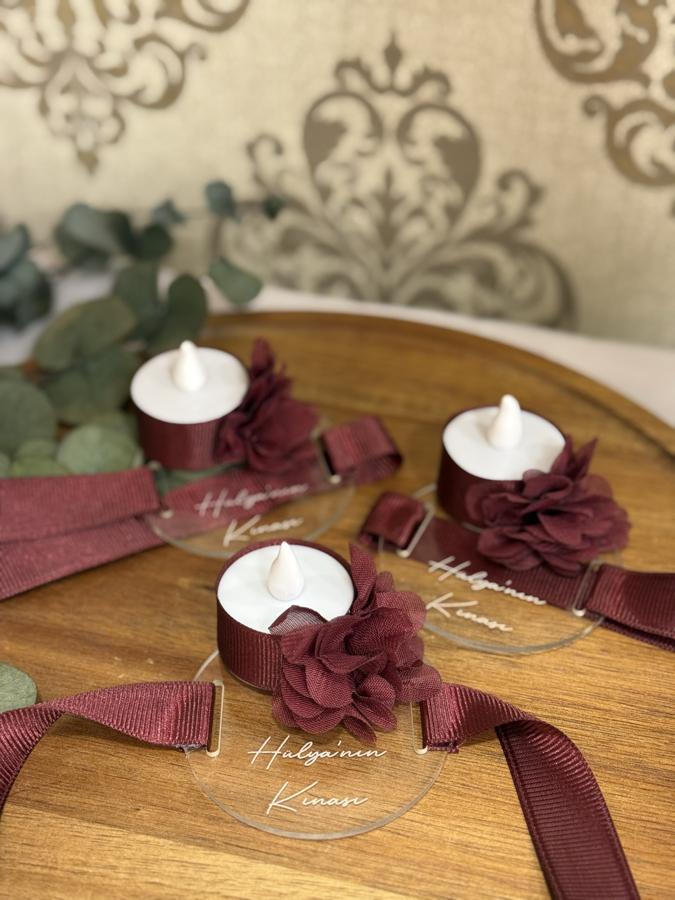 Şeffaf Pleksili Ledli Mum