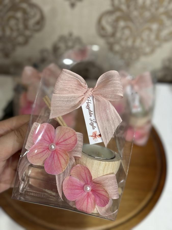Şeffaf Çantada Oda Kokusu ve Ahşap Mum